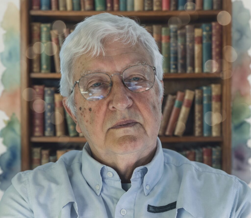 Retrato ilustrativo de Michael Sabom, cardiologista e pesquisador de experiências de quase morte